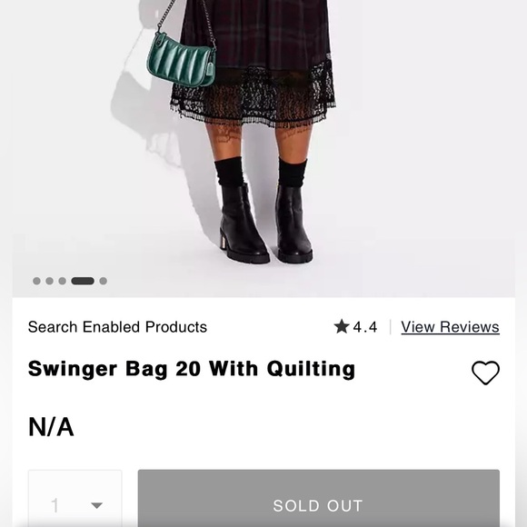 NEW/NWT COACH Quilted Swinger 20 - Metallic Dark Green - Picture 16 of 16